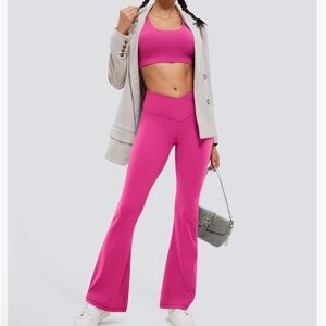 CRZ YOGA Bright Pink Flare Leggings